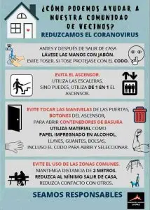 Medidas para prevenir el coronavirus en Comunidades de Vecinos